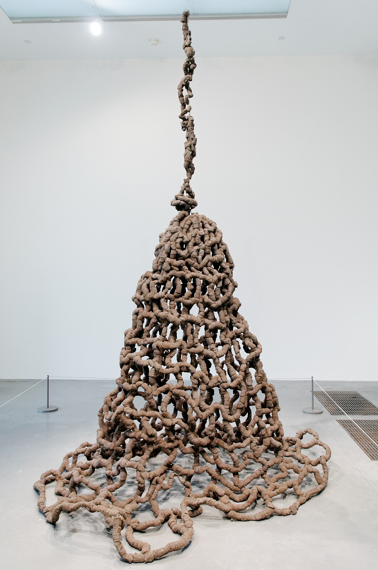 Pino Pascali's sculpture 'Trap' in the Tate Modern collection, raw material formed into a taut structure.
