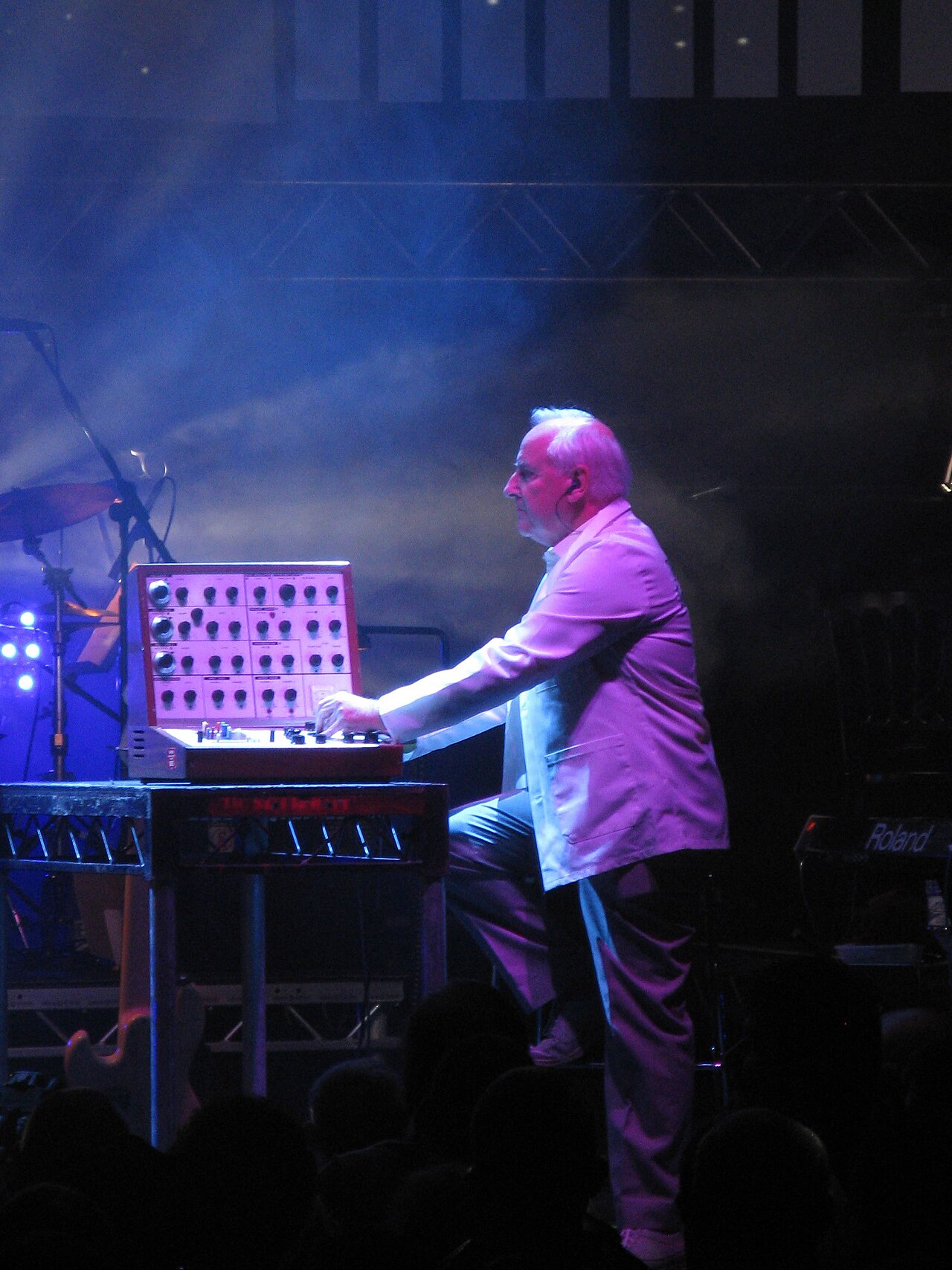 Dick Mills of the BBC Radiophonic Workshop performing at the Roundhouse in London, 17 May 2009.