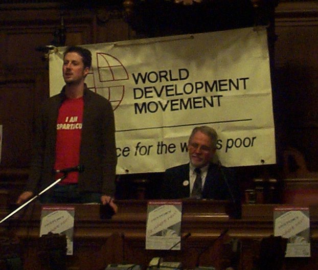 Paul Kingsnorth speaking at a World Development Movement meeting at Oxford Town Hall in 2006.