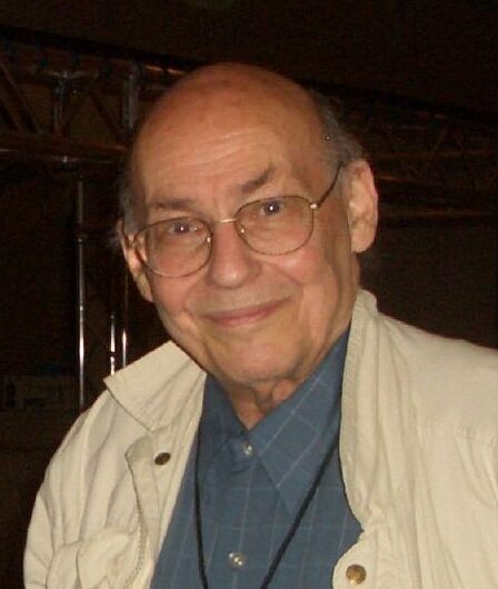 Cropped portrait of AI pioneer Marvin Minsky at the BergamoScienza festival.